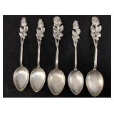 (5) VTG. GERMAN .800 SILVER TEASPOONS, 55.9g TOTAL