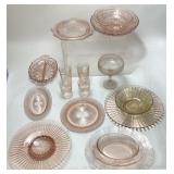 ASSORTED VTG. DEPRESSION GLASS DISHES, FEDERAL