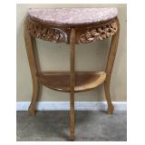 MARBLE TOP DEMILUNE TABLE