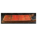 VINTAGE WOODEN FLAT BOTTOM SNOW SLED/TOBOGGAN