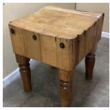 CHARMING VINTAGE BUTCHER BLOCK FEATURES THICK,