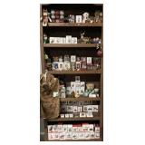 1) Cabinet of Hallmark Christmas Ornaments and