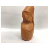 Carved Rosewood hooded figure like a nun/saint