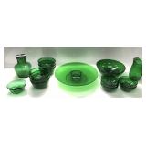 Vtg Emerald Green Glassware, Anchor Hocking