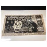 Newspaper Art from linocut or woodblock relief