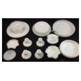 15 Pieces Of Fenton Silver Crest White Milk