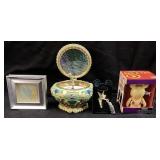 (4) ASSORTED TINKER BELL MUSIC BOX, KEY CHAIN,