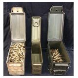 (3) BRASS ONLY WITH 3 MILITARY AMMO CANS, .308