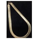 14KT YELLOW GOLD HERRINGBONE CHAIN NECKLACE, 65g