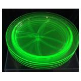 (4) VTG. ANCHOR HOCKING URANIUM GLASS DIVIDED