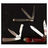 (3) POCKET KNIVES, 2 VTG. KNIGHTS INVISIBLE EMPIRE