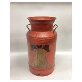 Irvindale Farms Dairy Red Metal Milk Can