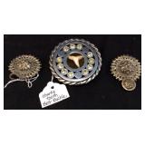 SHARKS TOOTH BELT BUCKLE & 2 VTG. BUCKLES FROM