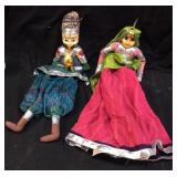 PAIR OF HANDMADE RAJASTHANI MARIONETTE DOLLS