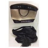 (2) WOMENS HANDBAGS BRAHMIN AND BLACK LEATHER