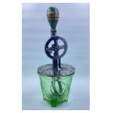 Vtg. Uranium glass Hand Mixer Beater