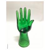 Mannequin hand green glass jewelry and ring