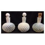 (3) Vtg. Fenton White Opalescent Hobnail & White