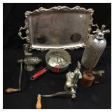 ASSORTED VTG. COLLECTIBLES, MEAT GRINDERS,