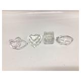 4 Decorative Clear Lead Crystal Paperweights