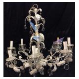 Mid Century Floral Toleware Style Chandelier