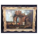 ANTIQUE THOMAS BARKER OF BATH FRAMED OIL ON