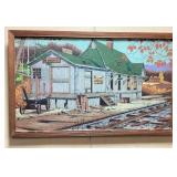 Vtg. Artspun Fabric Canvas Desolate Depot