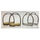 2 sets of early 20th century saddle stirrups