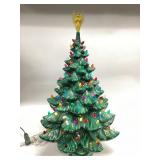 2PC Vintage Ceramic Christmas Tree Music Box 27