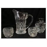 (4) TIFFANY & CO. CRYSTAL VASE, GORHAM CRYSTAL