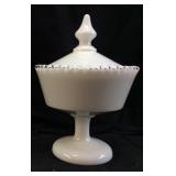 FENTON SILVER CREST RUFFLED EDGE, FOOTED CANDY