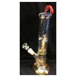 12in GLASS WATER PIPE BONG w BEADED BRACELET