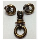 LAGOS CAVIAR 18KT GOLD & STERLING SILVER PENDANT