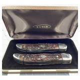Vtg. Ka-Bar dark stag knife set