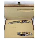Vtg. Ka-Bar knife set in Walnut display box.