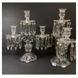 Pair Antique Heisey Glass Old Williamsburg Prism