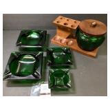 Vtg National Pottery Six Tobacco Pipe Holder W/