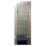 GLASS TOWER DISPLAY CABINET, WITH KEY, 5