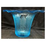 ANTIQUE HOCKING GLASS MAYFAIR BLUE GLASS OPEN