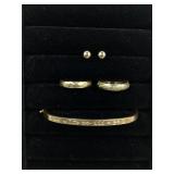 10k Yellow Gold Hinged Clasp Bangle Bracelet