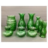9pc Anchor Hocking Ruffled Bud Vases