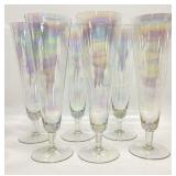 6 Tall Iridescent Champagne Flute Pilsner