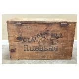 Antique Glove Brand Rubbers wooden shipping crate