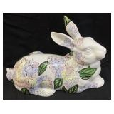 FLORAL RABBIT FIGURINE, 14in L, TIKA LOTUS