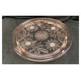 JEANETTE SUNFLOWER PINK DEPRESSION GLASS FOOTED