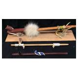 (3) HANDCRAFTED NATIVE AMERICAN STYLE CEREMONIAL