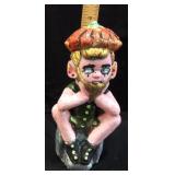 VTG. 10in HAND PAINTED CONCRETE GARDEN STATUE