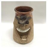 Vtg Handcrafted Stoneware Cowboy Ugly