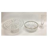 Cake Stand Early American Pattern Glass heart