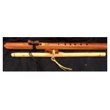 (2) NATIVE AMERICAN STYLE WOODWIND FLUTES IN L